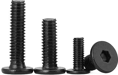 10 Stück/Lot M3 M4 M5 M6 M8 schwarzer Kohlenstoffstahl große flache Innensechskant-Innensechskantschraube -Verbindungsschraube für Möbelschrauben, M5, 35mmx10 Stück