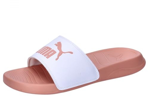 PUMA Unisex Adults POPCAT 20 Slide Sandal, PUMA WHITE-DEEVA PEACH, 12 UK