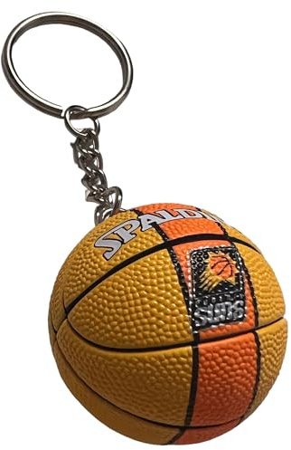 Bola de llavero compatible con la NBA Suns en estuche de color unicornio Basket Gadgets Accesorios Idea regalo hombre mujer niño colgante creativo 3D, amarillo, Talla única