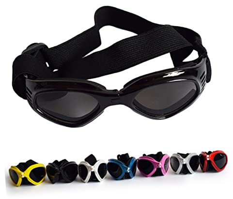 FRCOLOR Sonnenbrillen Für Hunde Katzen-Sonnenbrillen Haustier-Accessoires Brillen Brillen Schwarz Verstellbare Riemen Uv-Schutz Wind Wasser Schmutz Beschlag Belüftungsdesign