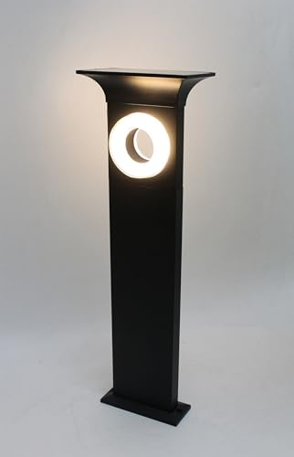 Arnusa Moderne Solar Gartenlampe 64,5 cm Aluminium helle Solarlampe Außenleuchte Sockelleuchte Duo Color warmweiß und kaltweiß einstellbar