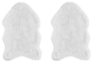 andiamo Kunstfell Teppich Alpa gemütlicher hochfloor Fellteppich 35 mm Florhöhe weich und flauschig weiß 2er Set 50 x 80 cm