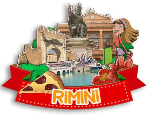 Rimini Italien 3D-Kühlschrankmagnet aus Holz, Stadt, Reise, Souvenir, Kühlschrank-Aufkleber, Zuhause, Küche, Whiteboard-Dekoration