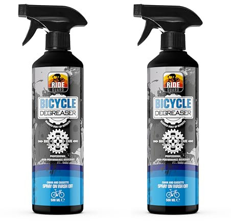 Ride Guard Bike Degreaser - Effective Chain & Drivetrain Cleaner - Ideal for MTB, Road Bicycles & Motorbikes - 2 x 500ml with Fast-Action Formula