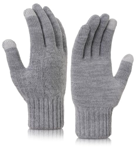 GERIINEER Winterhandschuhe Touchscreen Strickhandschuhe Fingerhandschuhe Sport Warm und Winddicht Winter Handschuhe für Skifahren Radfahren Geeinget für Damen und Herren