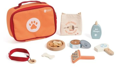 Classic World Holztiere Pflege Spielset in Tasche, 16tlg.