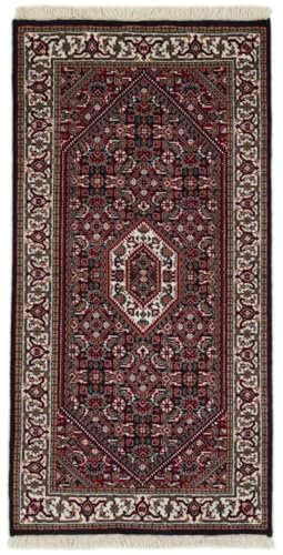 Nain Trading Indo Bidjar 76x142 Handgeknüpft Orientteppich Läufer Teppich Wolle Indien