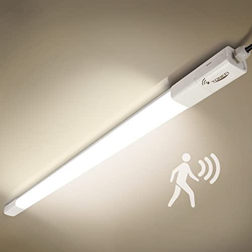 TONFFI 4 Stück LED Feuchtraumleuchte 36W 115CM mit Bewegungsmelder, Verknüpfbar LED Sensor Röhrelampe, 4000K Wandleuchte Deckenleuchte IP65 Wasserfest für Keller Werkstatt Garage Flur Balkon Treppe