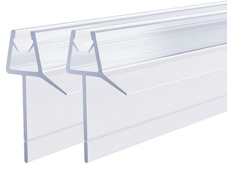 Duschdichtung Transparent 2 x 100 cm Ersatzdichtung für 5mm/6mm/7mm/8mm Glasdicke für Duschkabinen Badewanne mit verlängerten Gummilippen Glastür Duschdichtung