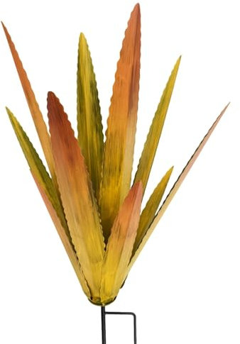 Générique Décor de Cour D'agave en Métal, Sculptures de Jardin de Fleurs Agave, Ornements de Jardin D'Agave en Métal, Sculpture en Métals Inspirée du Désert Parfaite pour(Jaune)