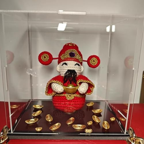 WhamtL Acryl Vitrine Staubschutzwürfel aus Acryl, Stapelbare Acrylvitrine mit Schwarzem Boden, Transparente Aufbewahrungsbox für Actionfiguren und Stofftiere(35x35x45cm(14x14x18in))