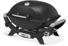 Weber Q2100N Barbecue a gas, superficie della griglia 53 x 38 cm, Barbecue portatile, 1 bruciatore, coperchio alto, griglia a 2 sezioni in ghisa smaltata in porcellana - nero (1501081)