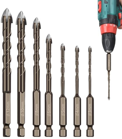 Uoqpty Juego De Brocas Para Metal - 7X Brocas De Atornillado - Herramienta Duradera para Talleres de Carpintería Industrial Mantenimiento y Proyectos en Metal