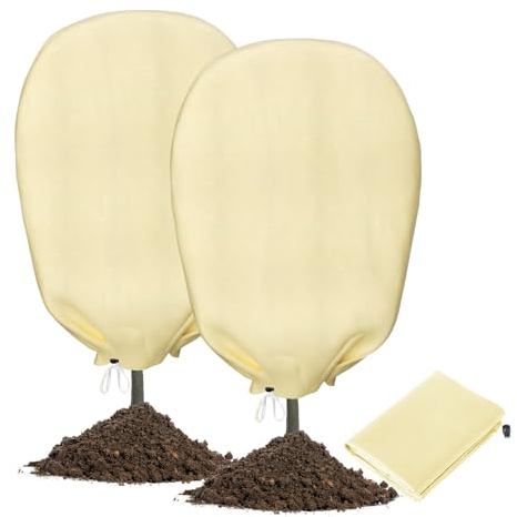 PATWING Voile Hivernage Plante Exterieur, 80g/㎡, Housse Hivernage Plante Exterieur, Protection Arbre Hiver, Réutilisable pour Plantes en Pot, Olivier, Palmiers (280 * 300cm, 2PC)