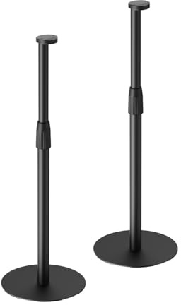ARLI 2X Lautsprecher Ständer kompatibel mit Sonos Era 100 & 300 höhenverstellbar Standfuß schwarz mit Kabelmanagement stabil & modern perfekte Hörhöhe - Paar
