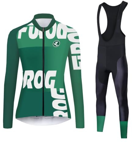 UGLY FROG Donna Abbigliamento Bici MTB Invernale Tuta da Ciclista Termico Vello,Maglietta Bicicletta Giacca Manica Lunga e Salopette Pantaloni con 19D Gel Imbottiti,Completi Maglia da Ciclo