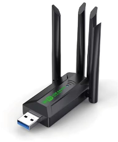 Adaptador WiFi USB 3.0, doble banda 2,4G + 5G 1200M, 4 antenas, sin controlador, compatible con Windows XP/7/8/10/11