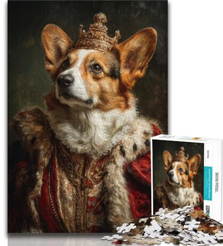 Puzzle 1000 Teile für Erwachsene Tier-Corgi-Puzzle für Teenager Quizspiel Wanddekoration einzigartige Geburtstags 75x50cm