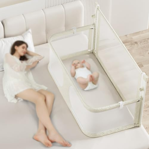 XCNSHIDY Faltbares Baby-Gitterbett | Tragbarer Seitenschutz verhindert Herausfallen | Druckentlastender Bettboden für Neugeborene & Kleinkinder(B)