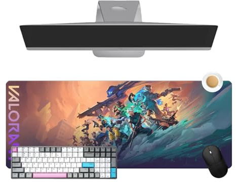 Valorant Tapis de Souris Anime – Grand Tapis Gamer 800×300×3 mm – Base Antidérapante et Impression HD