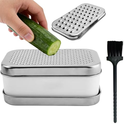 Mixnexorad Ralladores de Cocina - con Cepillo de Limpieza Picador Manual | Rallador Manual Multifunción de Queso | para Alimentos, Fruta, Patata, Jengibre, Pepino, Zanahoria, Preparación de Comidas,