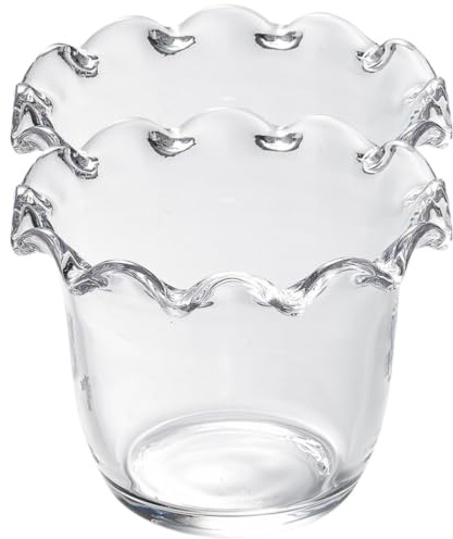 GAROZATION Set 2 Pezzi Ciotole da Dessert in Vetro per Insalata e Frutta, Design Semplice, Facile da Pulire, per Feste e Ristoranti