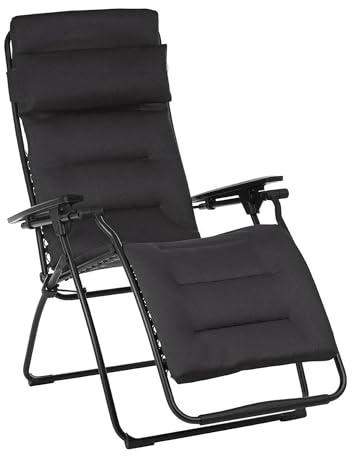 Lafuma MOBILIER - Gepolsterte Zero-Gravity-Relaxliege-Garten - Futura - AirComfort® - Schwarz Acier LFM3120_6135-5 Jahre Garantie