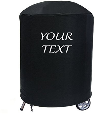 Delux Kugelgrill Grill-Abdeckung Grill Abdeckhaube Top Qualität Wasserdichter BBQ Schutz Outdoor Grill Garten Terrasse Rund (59-69 cm x 90 cm) Your Text [084]