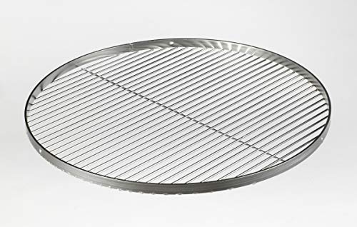 HeRo24 Edelstahl Grillrost 50 cm Rundrost zum Aufhängen für Dreibein Schwenkgrill und Schwenker 2 cm Außenrand 4 mm Grillstäbe 3 Aufhängelöcher á 8 mm extra stabil rostfrei 13 mm Stababstand.