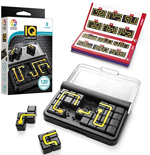 SmartGames IQ Circuit Portable Travel Game with 120 Challenges for Ages 8-Adult