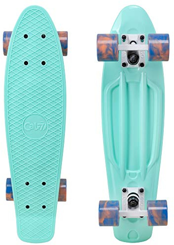 Cal 7 22.5-Inch Mini Cruiser Skateboard Swirl Wheels (Arcadia)