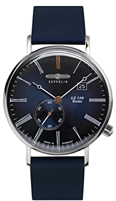 Zeppelin Herrenuhr mit Lederband Serie LZ120 Rome Kleine Sekunde Datum 7134-3
