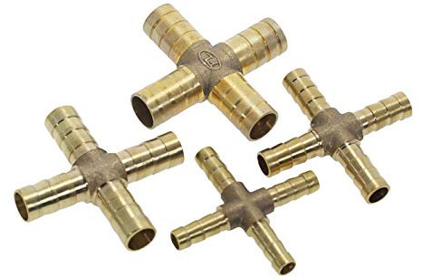 Tuanie Lnanqing-schlauchverbinder Messing 4mm 6mm 8mm 10mm 12mm Kupfer-Steckverbinder, Messing-Splitter-Rohr-Fitting T x Y u Typ-Schlauch-Barb, Anschluss für Gartenschlauch