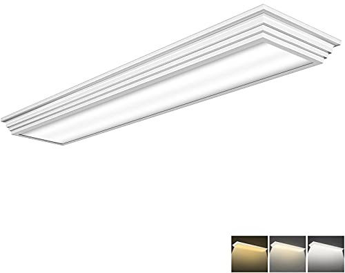 FAITHSAIL Dimmable 4FT LED Wraparound Light, 3 Color Temperature 3000K/4000K/5000K CCT 50W 5500LM 4 Foot Kitchen LED Light Fixture, Flush Mount 48 Inch Linear Ceiling Lighting Fixture, 1 Pack