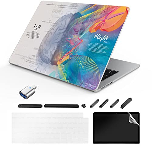 TeDaWen Kompatibles MacBook Air 13,6 Zoll Hülle 2022-2026 Release Modell: M4 A3240/A3449 M3 A3113 M2 A2681 Chip, Muster Hartschale Laptop Hülle für MacBook Air 13,6 Zoll，Intellectual Brain A7