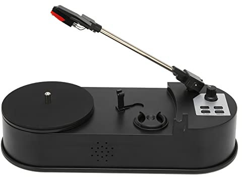 Giradischi in Vinile, Giradischi Wireless per Vinile a MP3 con Riproduzione di Cassette, Mini Giradischi Portatile in Vinile, Giradischi Vintage Bluetooth con Altoparlanti Stereo