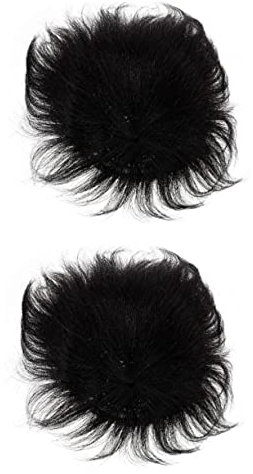 LALAFINA 2 Stücke Männer Perücke Echthaar Extensions Clip in Ersatz Block Komfortable Mesh