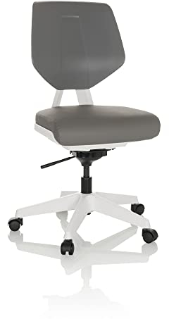 hjh OFFICE Drehstuhl Move Work Arbeitsstuhl höhenverstellbar mit beweglicher Sitzfläche, Grau, 640523