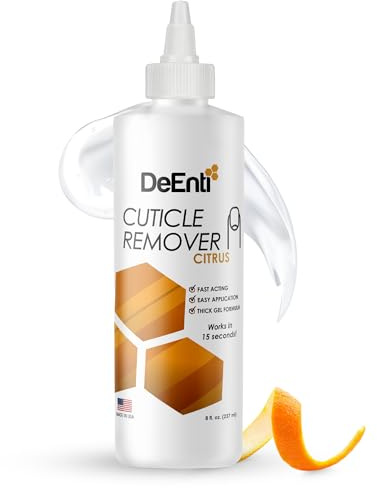 DeEnti Instant Cuticle Remover Gel, Professional Cuticle Softener with Instant 15-Second Removal, 8oz Bottle for Hand, Foot & Nail Care, Salon Quality Manicure & Pedicure Supplies