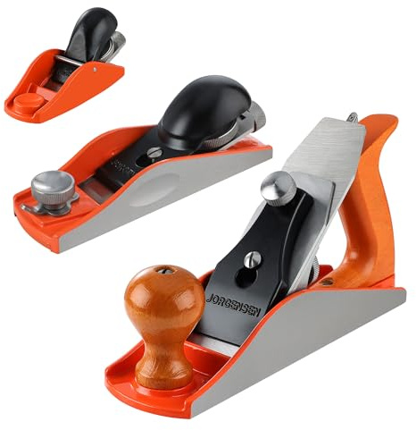 JORGENSEN Mini Wood Planer & NO.60-1/2 Low Angle Block Plane & No.4 Smoothing Planer for Woodworking