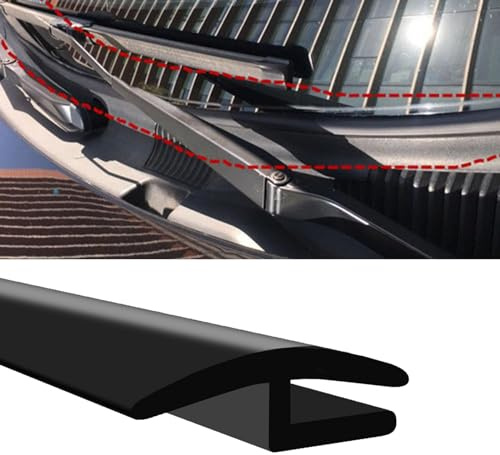 PVOTAWP 1.7M/ 5.6Ft Windshield Cowl Rubber Seal Strip, H-Shape Black Molding Trim Strips for Most Cars Trucks SUVs