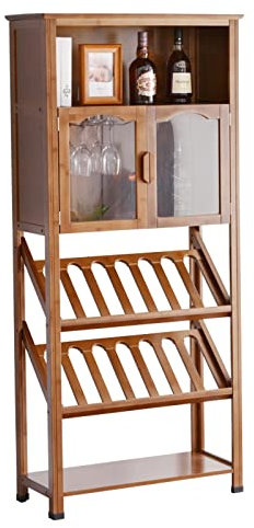MOOWI Weinschrank Weinschrank, Bar-Ausstellungsschrank mit Glastür und Ablagefach for Wohnzimmer, Hausbar, Esszimmer Barschrank (Size : L)