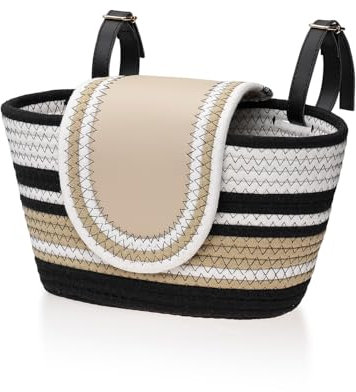 Handmade Bike Basket Front, Woven Bicycle Baskets for Adult Bikes, Rustic Detachable Handlebar Bike Basket for Women Girls with Leather Lid, Adjustable Leather Straps, Black