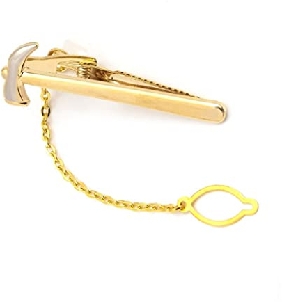 Goldene Krawattenklammer für Herren in Form eines Bootes oder Flugzeugs mit Musikgitarre, Krawattennadel für Hochzeiten (D große nica)