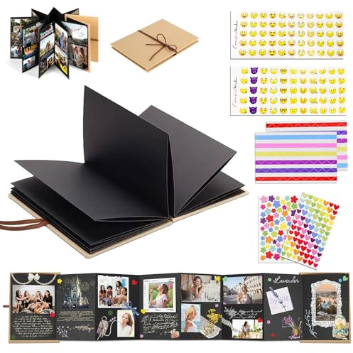 Fotoalbum Zum Selbstgestalten Alluring DIY Schwarze Seiten Fotobuch Scrapbook Fotoalbum zum Einkleben Scrapbook Set Photo Album Familie Fotos Baby Valentinstag Geburtstag Jahrestag Geschenk