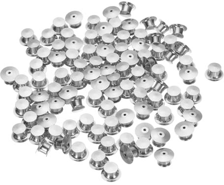 QUARKZMAN 100Stk Metall Anstecknadel Verschlüsse Feder Anstecknadel Halter Verschluss Anstecknadel Halter Verschluss Verschluss für Brosche Krawatte Hut Anstecker Silber Ton
