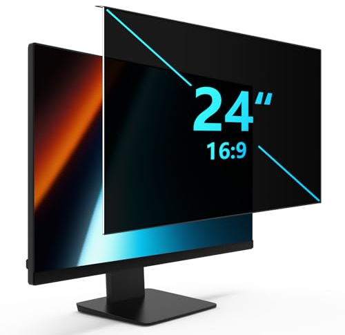 JEHOO 24 Pouces Filtre de Confidentialité Premium Aspect 16:9, Amovible Film Protecteur d'écran, Protection d'écran PC pour 24 Pouces 16:9 Moniteur Widescreen 2