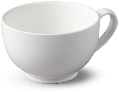 Large Teacup, Big 1 Pint Tea Cup Perfect for, Soup, Coffee & Hot Chocolate, 100% Porcelain - White