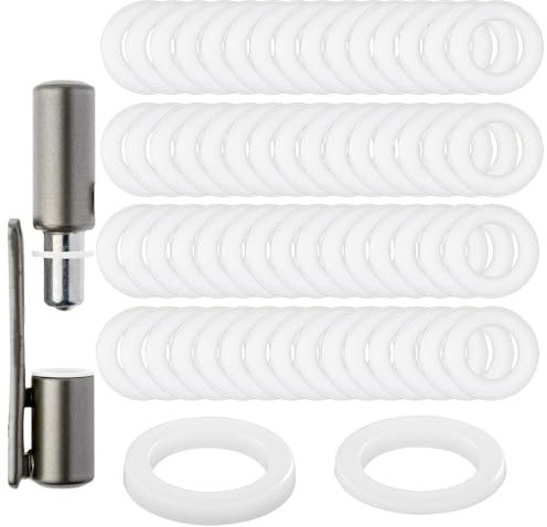 CPYJW 60 Stück Fitschenringe Kunststoff Zimmertüren,Unterlegscheiben Türscharnier（30 Stück 15 * 1mm + 30 Stück 15 * 2 mm）Fitschenringe Zimmertüren Montageringe Ohne Abriebspuren(Weiß)
