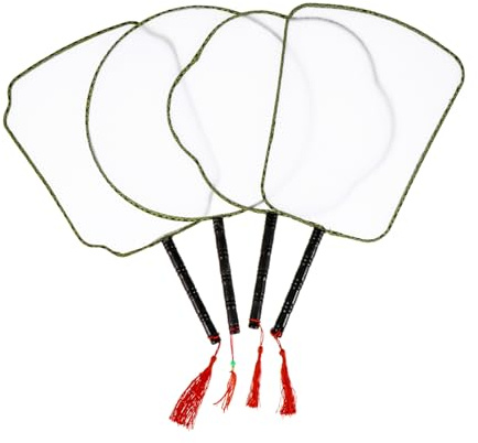 Cabilock 4pcs DIY Painting Blank Hand Fan for Children Graffiti Craft Fan Set for Kids’ Creative Drawing and Home School Art Activities